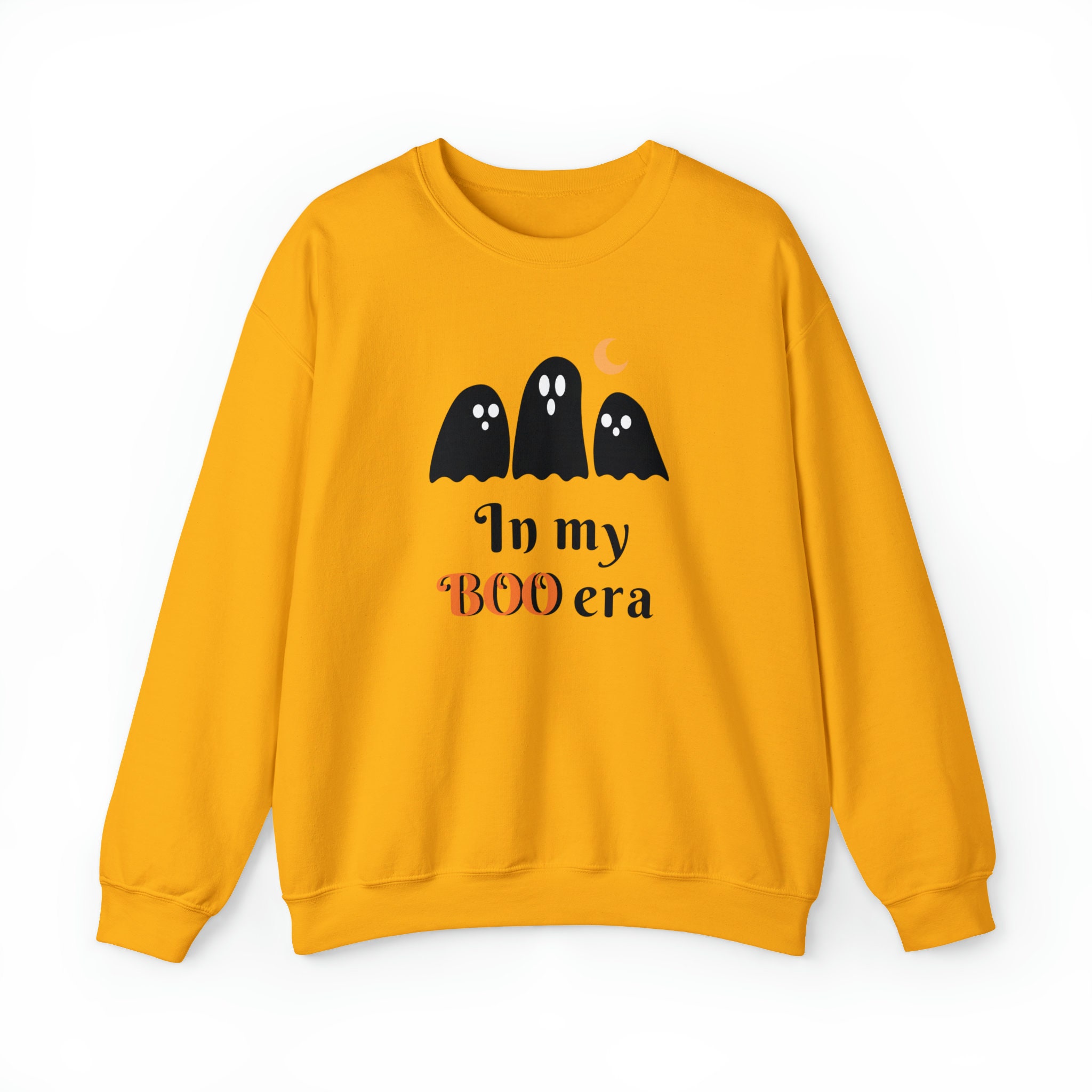 Discover Cute Black Ghost In My Boo Era Halloween Crewneck Sweatshirt, to get into the fall spirit - inclusive sizes - gray yellow pink blue white