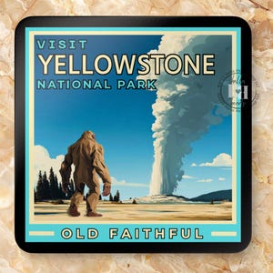 National Parks Coasters: Sasquatch Visits Arches, Yellowstone, Yosemite, Crater Lake, Grand Canyon, Retro Travel