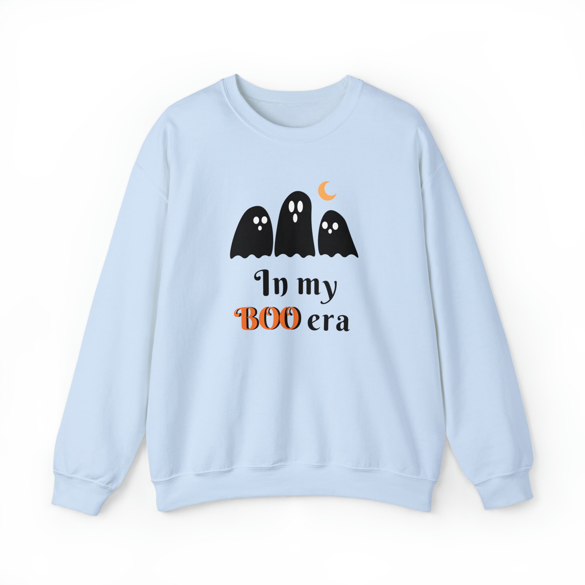 Discover Cute Black Ghost In My Boo Era Halloween Crewneck Sweatshirt, to get into the fall spirit - inclusive sizes - gray yellow pink blue white