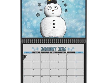Black Cats 2026 Calendar Wall Calendar: Cute Cat Illustrations Monthly