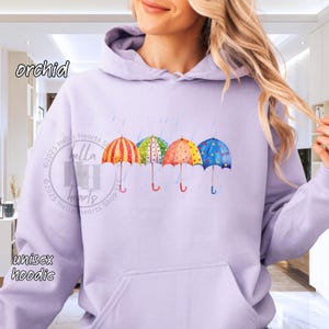 Umbrella Sweatshirt or Hoodie, PNW Pacific Northwest: Cozy Rainy Day, Unisex