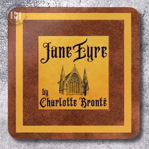 Jane Eyre Classic Book Cover Coaster: by Charlotte Bronte, High-gloss Finish, Cork Back