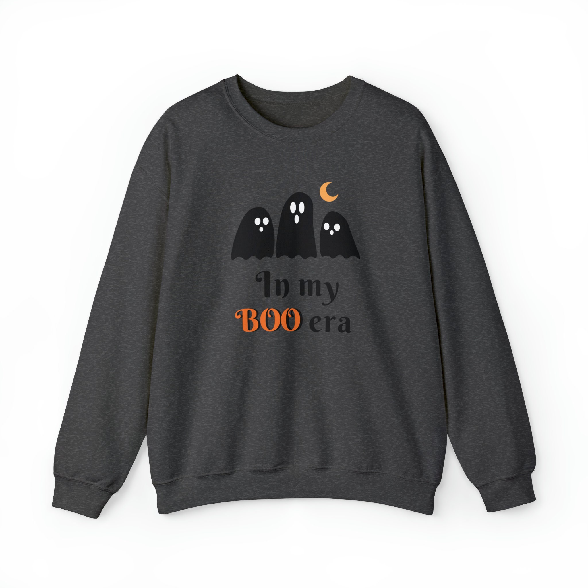 Discover Cute Black Ghost In My Boo Era Halloween Crewneck Sweatshirt, to get into the fall spirit - inclusive sizes - gray yellow pink blue white