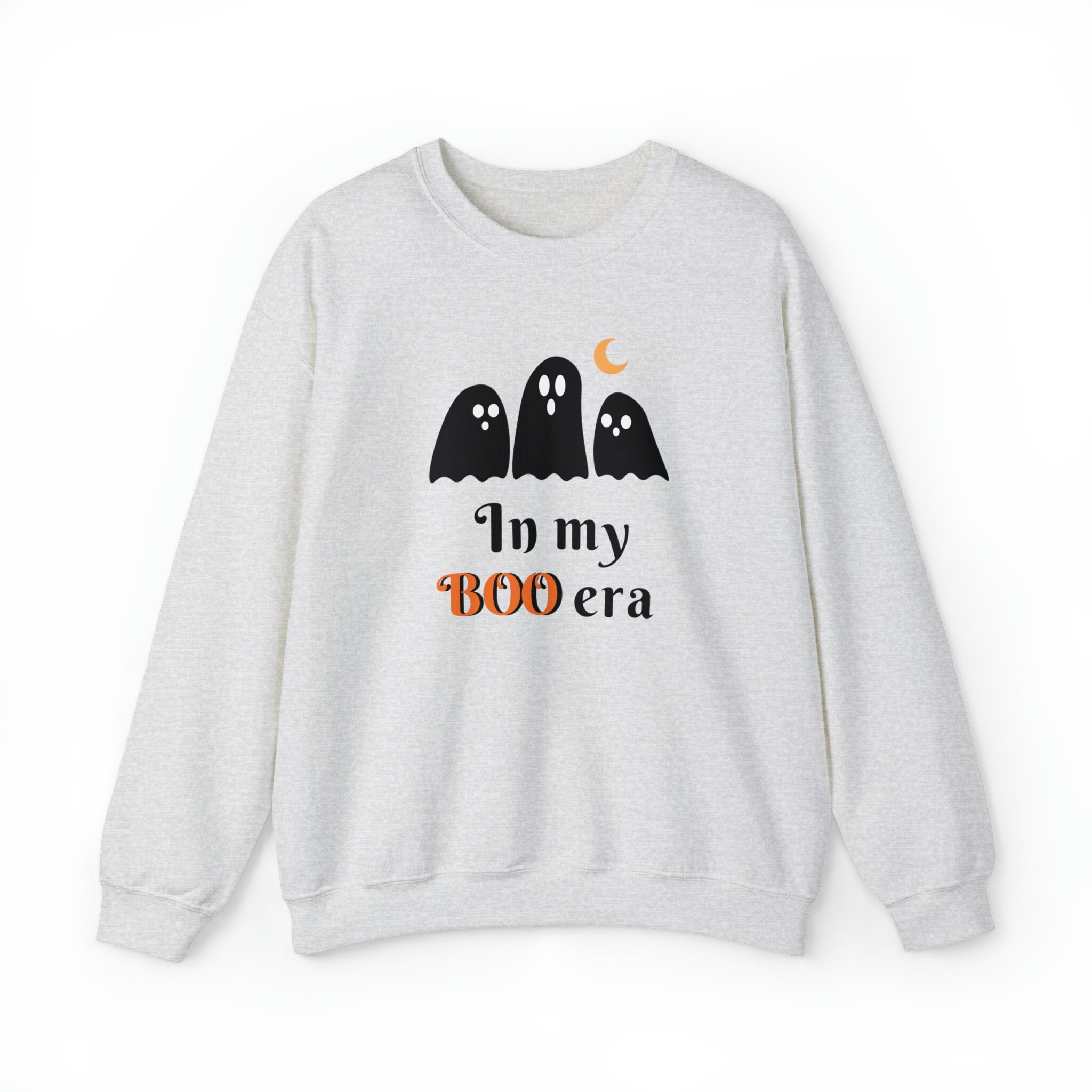 Discover Cute Black Ghost In My Boo Era Halloween Crewneck Sweatshirt, to get into the fall spirit - inclusive sizes - gray yellow pink blue white