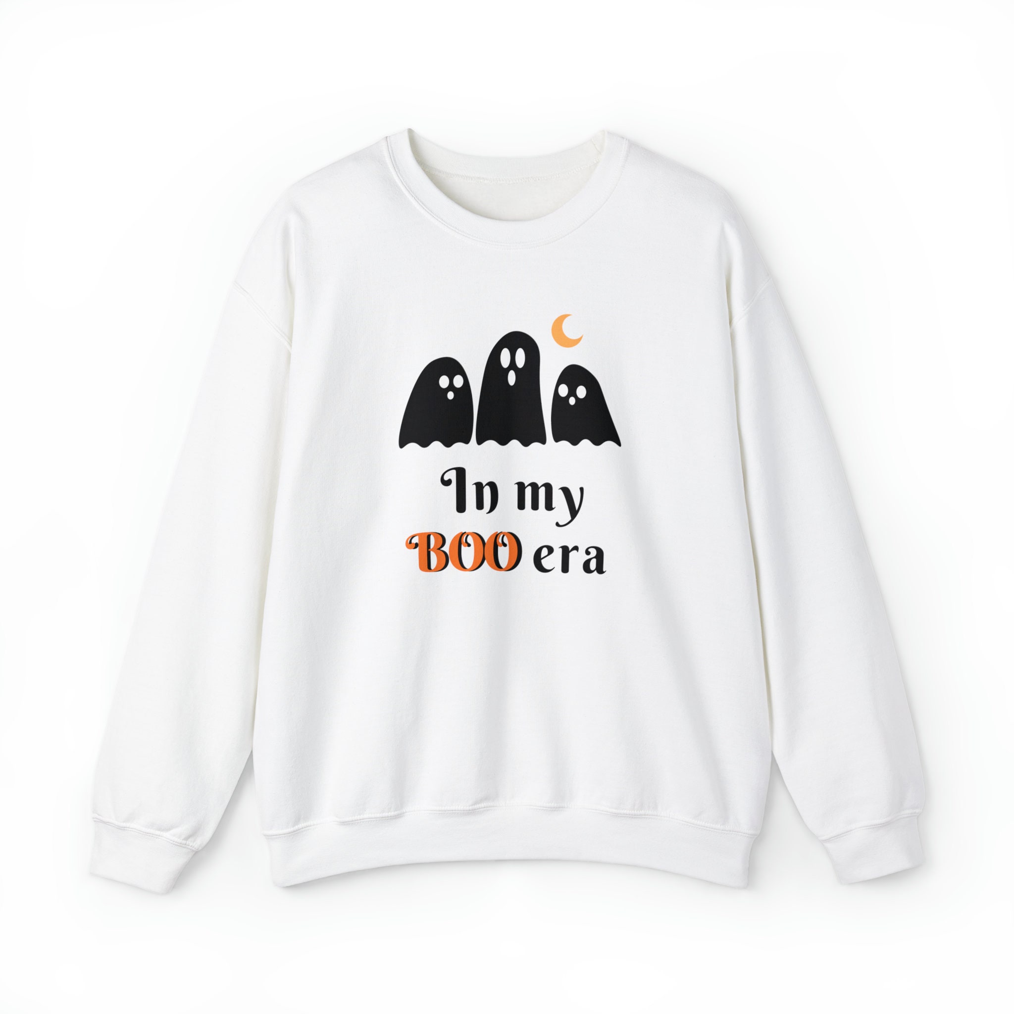 Discover Cute Black Ghost In My Boo Era Halloween Crewneck Sweatshirt, to get into the fall spirit - inclusive sizes - gray yellow pink blue white
