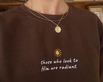Psalm 34 Christian Embroidered Sweatshirt Embroidered Sun Sweatshirt Identity in Christ Cute Christian Sweater for teen Good News Sweatshirt