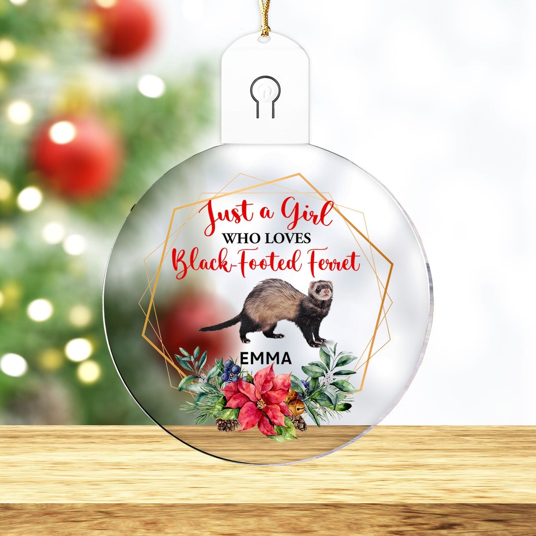 Personalized Black Footed Ferret LED Ornament Black Footed - Etsy