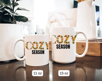 Cozy Season Mug, Fall Coffee Mug, Pumpkin Autumn Cup, Cozy Fall Gift, Thanksgiving Mug, Cute Autumn Drinkware, Ceramic