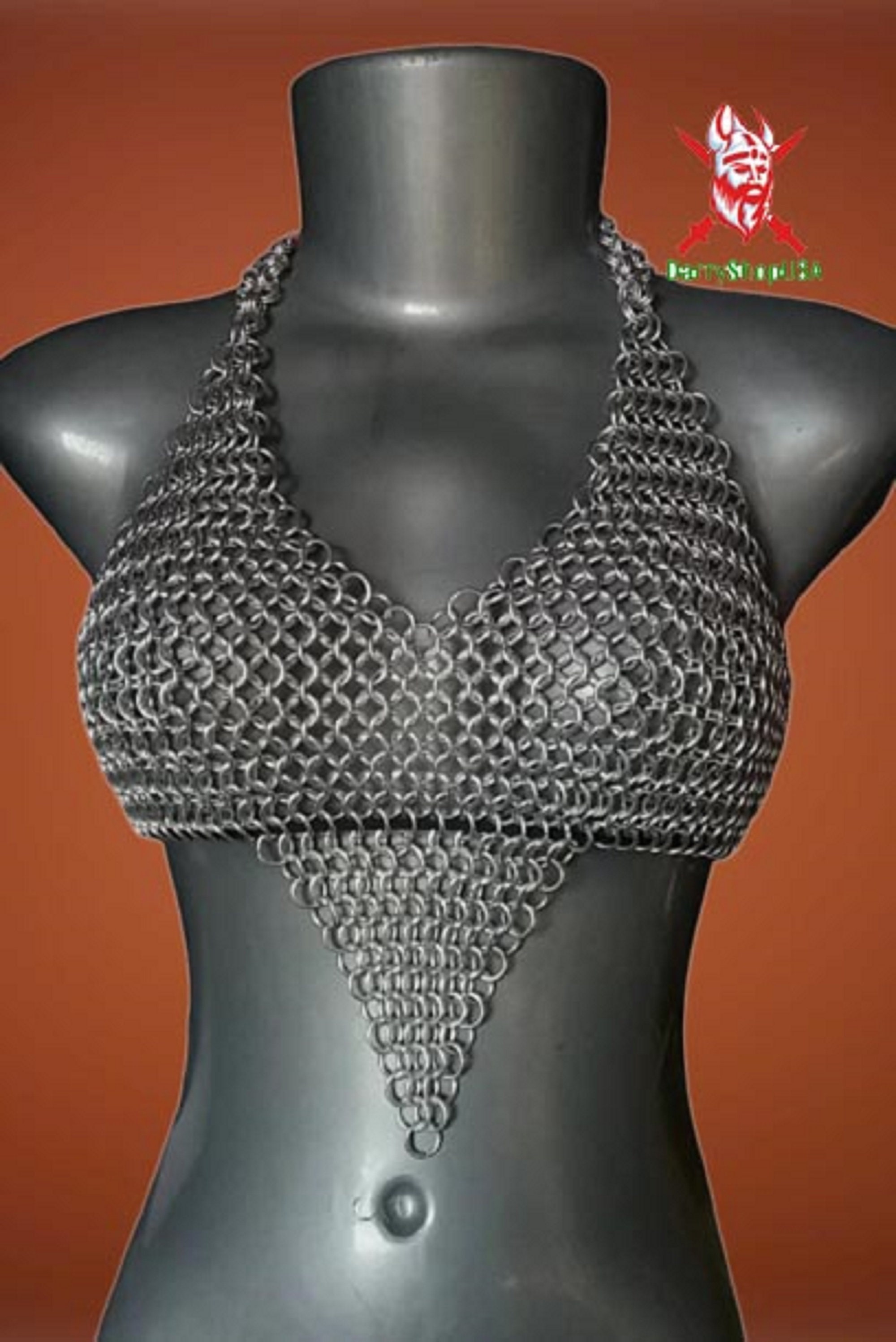 THE LIBBY CHAINMAIL TOP BLACK - SALE