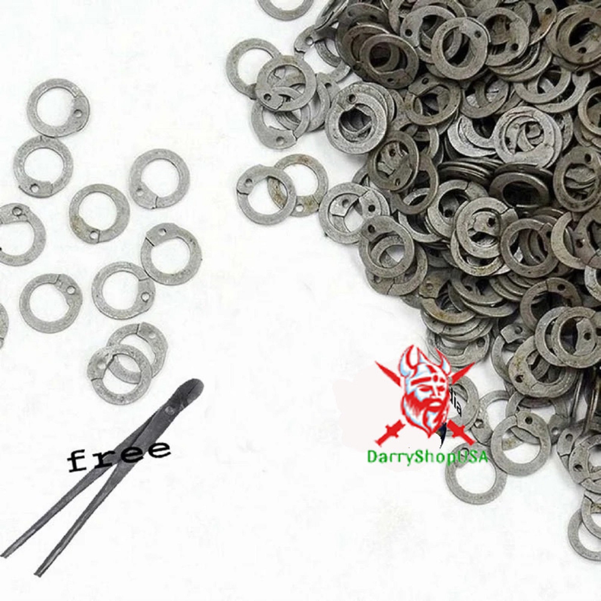 1 Kg Loose Chainmail Rings Mild Steel Solid Flat Rings 18 Gauge 9 Mm 