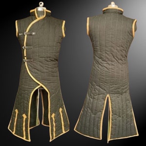 Medieval Sleeveless Gambeson , Long Length Gambeson , Costume for SCA Larp Event, Mother Day Gifts