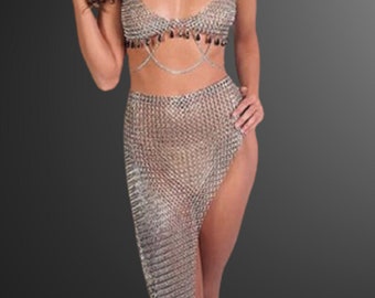 Aluminium Chainmail Bra & Skirt, Mother Day Gifts