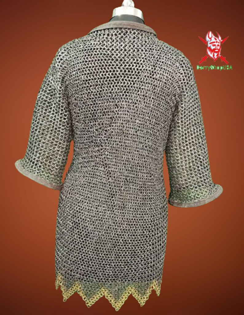 Titanium Chainmail Medieval Armor Chainmail Shirt, Flat Ring All Ring