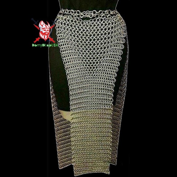 Butted Chain Mail Fancy Long Skirt , Aluminum Butted Chainmail Skirt, Easter Day Gifts