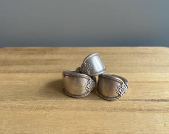 Vintage spoon ring, gift for her, silver plated