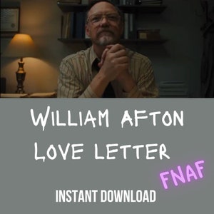 Carta de amor de William Afton / Merchandising de FNAF / Carta de amor de FNAF / Five Nights At Freddy’s