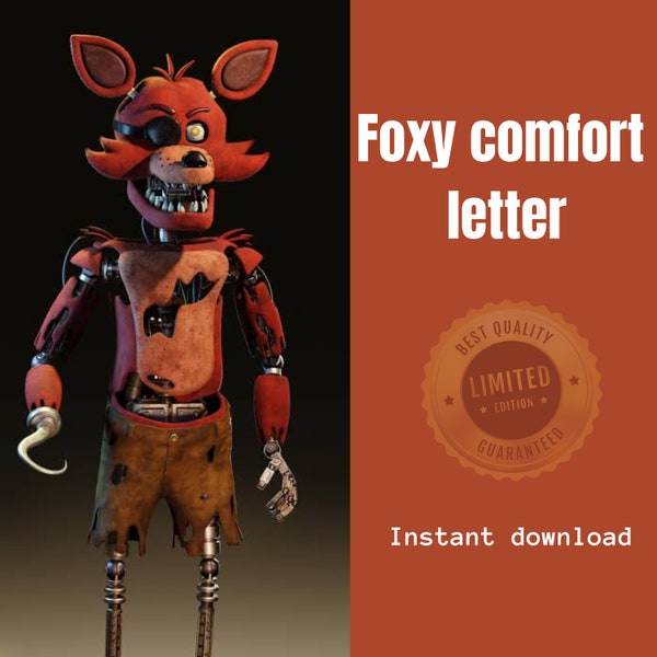 Foxy comfort letter | FNAF merch | five nights at Freddy’s comfort letter