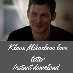 Carta de amor de Klaus Mikaelson / Carta de amor de descarga instantánea / Klaus Mikaelson