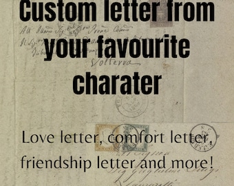 Custom Letter From Your Favourite Fictional Character | Personalized Digital Download Gift | Fan Letter Keepsake PDF 1500 words