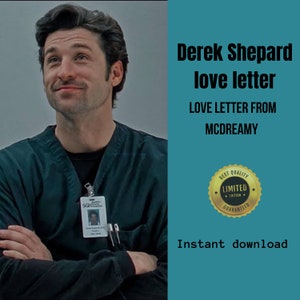 Carta de amor de Derek Shepard | Produtos de Greys Anatomy |