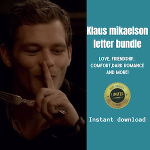 Paquete Klaus Mikaelson / Klaus mikaelson merch/ Paquete de letras Klaus / diarios de vampiros / Paquete de nueve letras