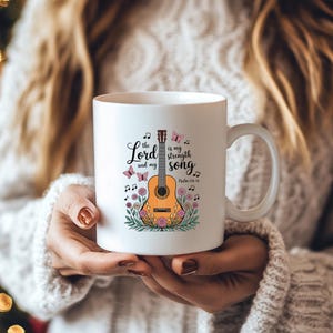 Christliche Kaffeetasse, religiöse Keramiktasse, Bibel-Versgeschenk für Frauen, Schrift-Teetasse, inspirierende Psalmen 118: 14 Glaubensgeschenk