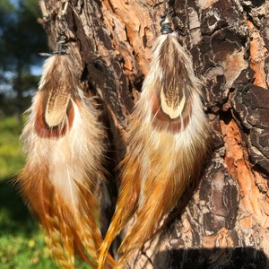 Natural pheasant feather earrings series 3