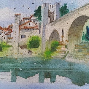 Panoramic view of Besalú, Catalonia, Spain.