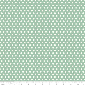 Sunsetridge, Dots Seafoam, by Minki Kim for Riley Blake Designs, gifts for quilters, yardage cuts, C15735-Seafoam