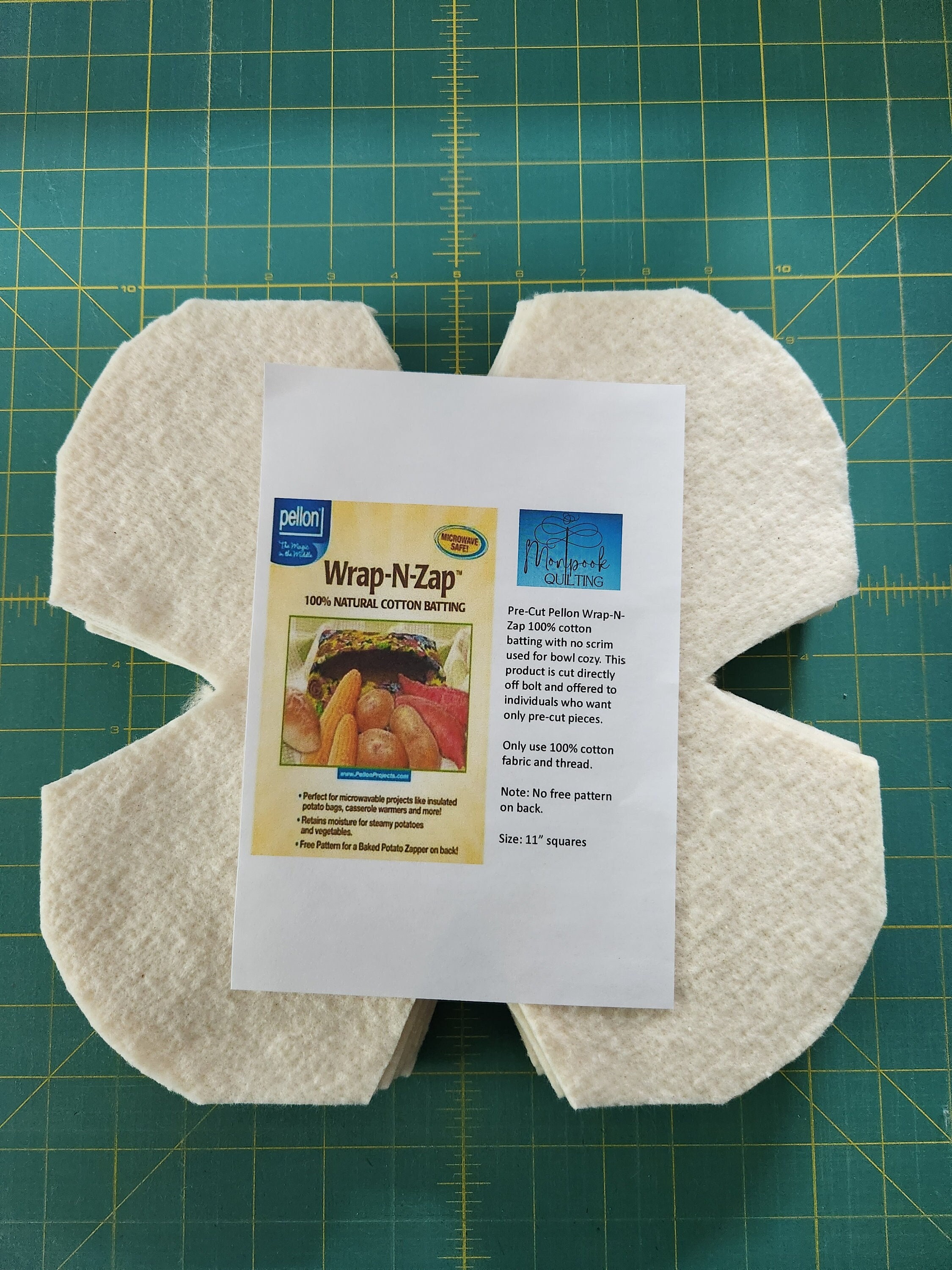 Pellon Wrap-N-Zap 100% Natural Cotton Batting 45X36 Microwavable