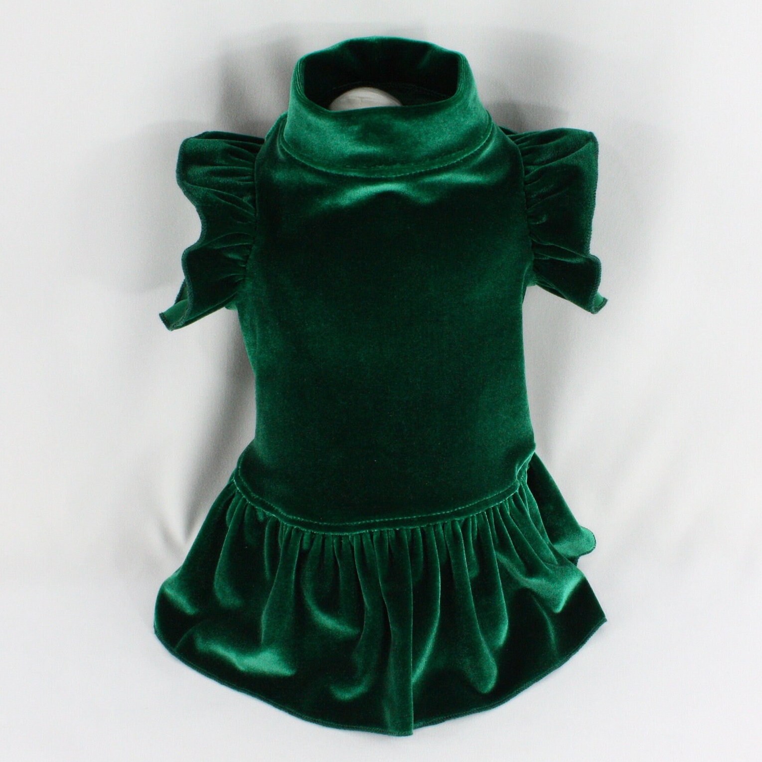 Green Dog Dress, Stretch Velvet, Comfortable Pet Outfit - Etsy