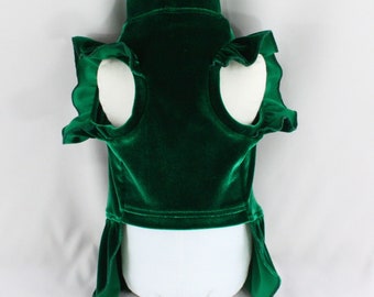 green emerald velvet dress Spark Paws Matching Dog Hoodie Velvet Emerald Green / 3XL