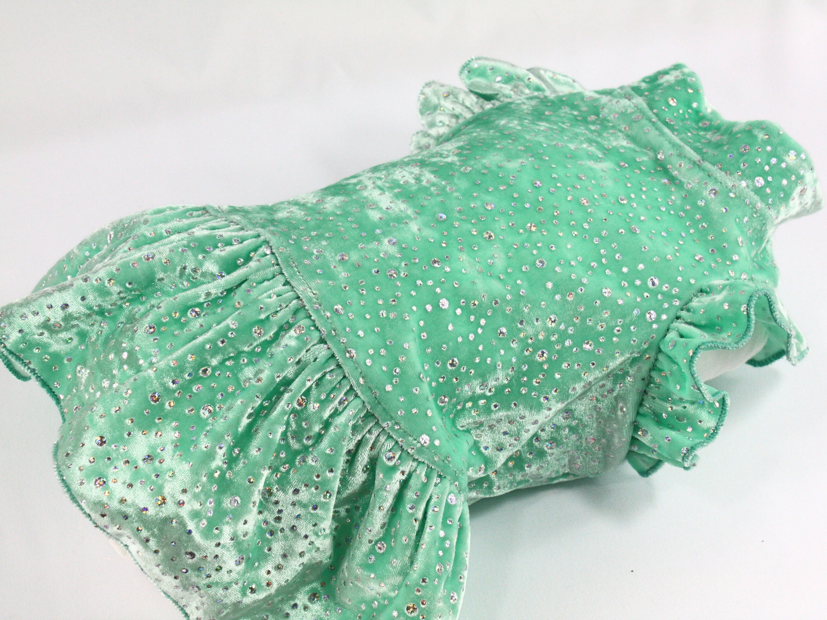 Mint Green Sparkle Dot Dog Dress, Stretch Crushed Velvet, Comfortable Pet  Outfit - Etsy