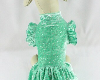 Mint Green Sparkle Dot Dog Dress, Stretch Crushed Velvet, Comfortable Pet  Outfit - Etsy