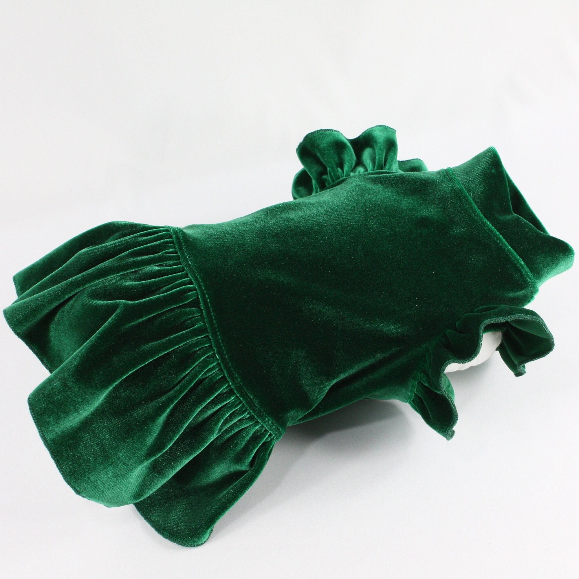 Green Dog Dress, Stretch Velvet, Comfortable Pet Outfit - Etsy