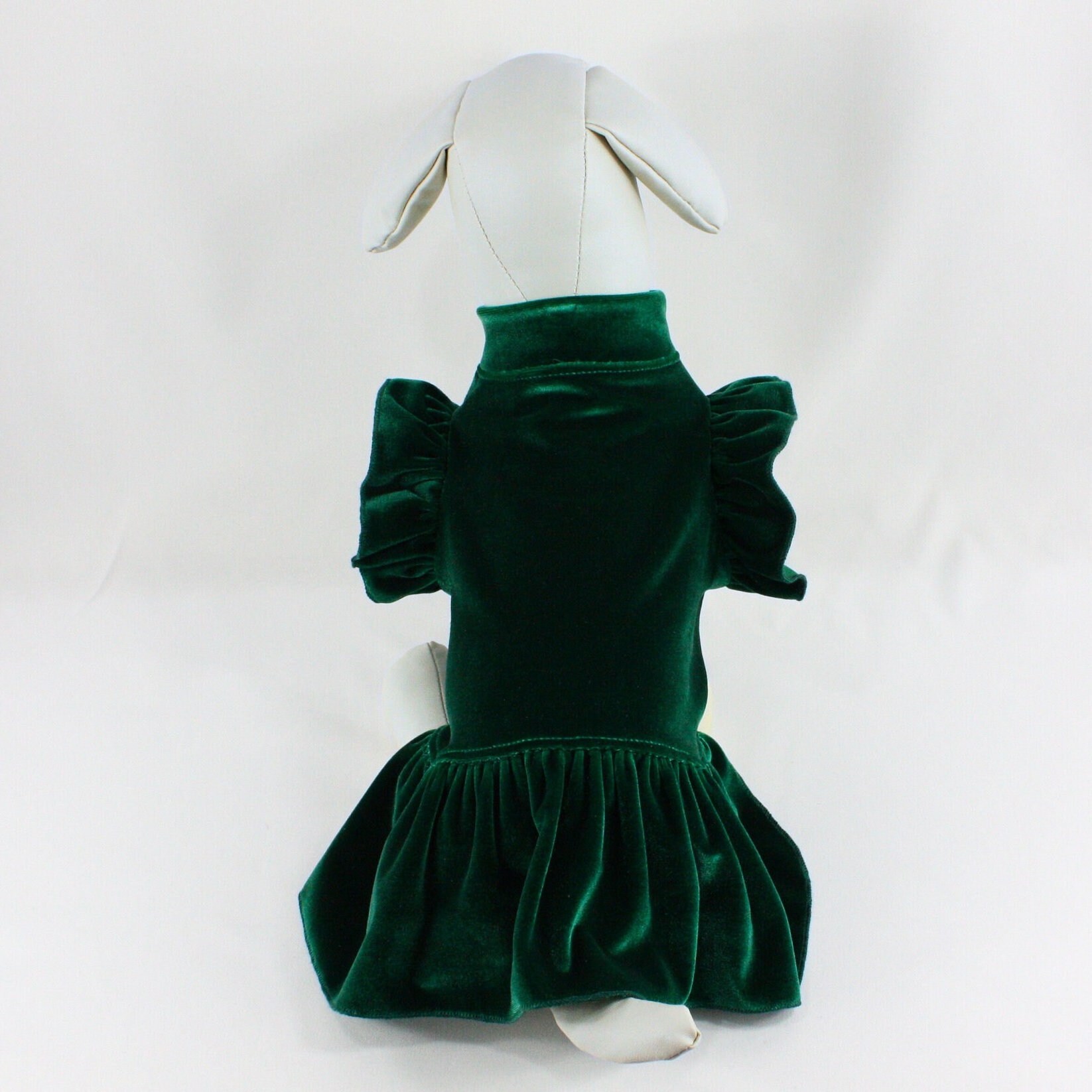 Green Dog Dress, Stretch Velvet, Comfortable Pet Outfit - Etsy