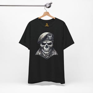 Military Skull T-Shirt Gift for Him, Tactical Soldier-Inspired Design, Bold Skull Tee for Men Fashion and Outdoor Enthusiasts