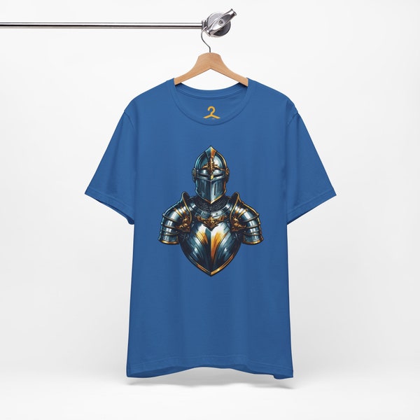 Majestic Knight Armor T-Shirt - Chivalric Order Design, Noble Gift for Him, Gallant Medieval Armor Graphic Tee, Bold & Brave