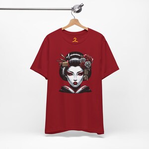 Elegant Geisha art t-shirt for women, unique Japanese culture inspired tee, perfect gift for her, stylish feminine apparel