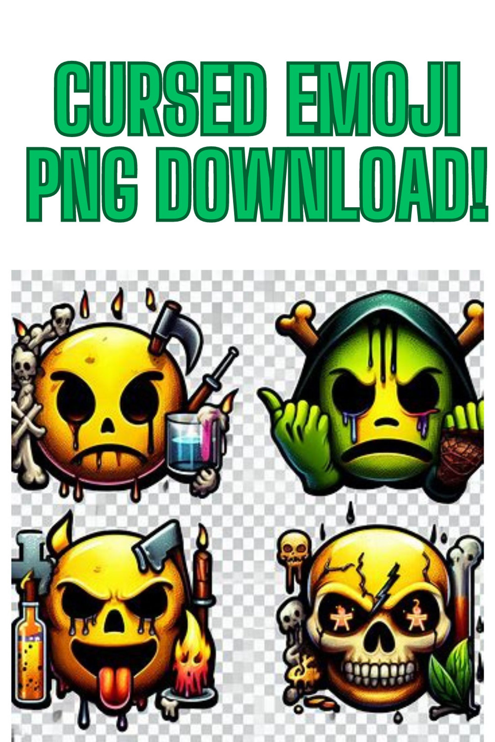 Cursed Emojis PNG Bundle 4 Unique Designs With Transparent Cursed Emojis PNG Bundle 4 Unique Designs With Transparent