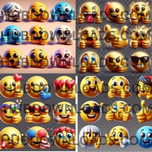 3D  Thumbs Up Emoji Meme PNG Set | Funny Reaction Emoticons | Digital Download | Meme Art | Instant Download | Social Media Stickers