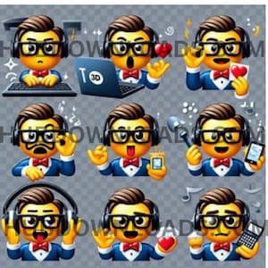 Vibrant Nerd Emoji 3D Collection