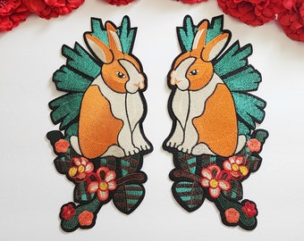 2pc/set, Rabbit patches, Fashion Embroidered Animal patches