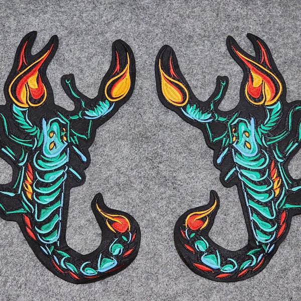 2pc/set, Fashion Scorpion patches,  Iron on Embroidered Animal patches