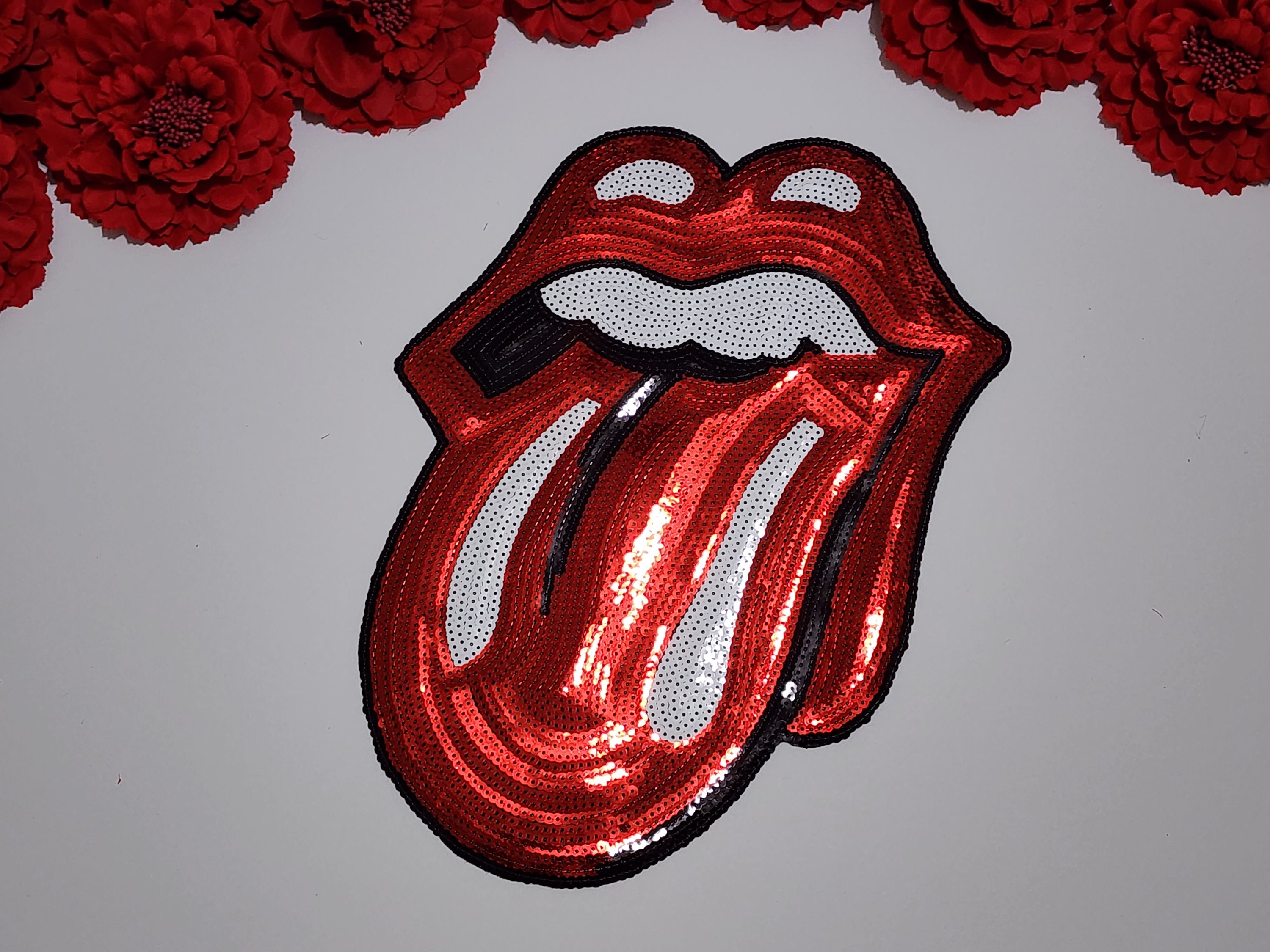 Rolling Stones Sequin Tongue Sweatshirt - Etsy