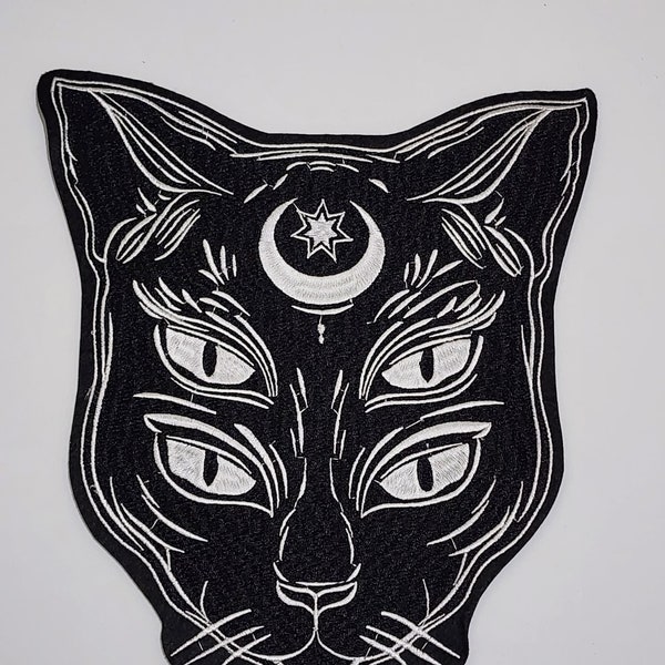 Large Cat patch, Fashion Embroidered Iron on animal patch