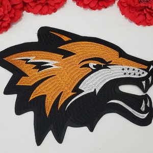 Large Fox patch, Fashion Embroidered Iron on animal patch