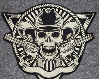 Fashion Skull patch,  Iron on Embroidered patch