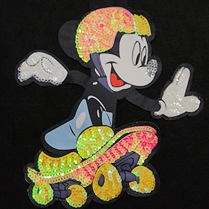 Sequin Fashion patches, Iron on Mickey Mouse patch