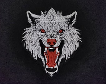 Fashion Wolf patch,  Iron on Embroidered Animal patch